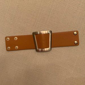 Leather Band Bracelet with faux buckle (Cognac)